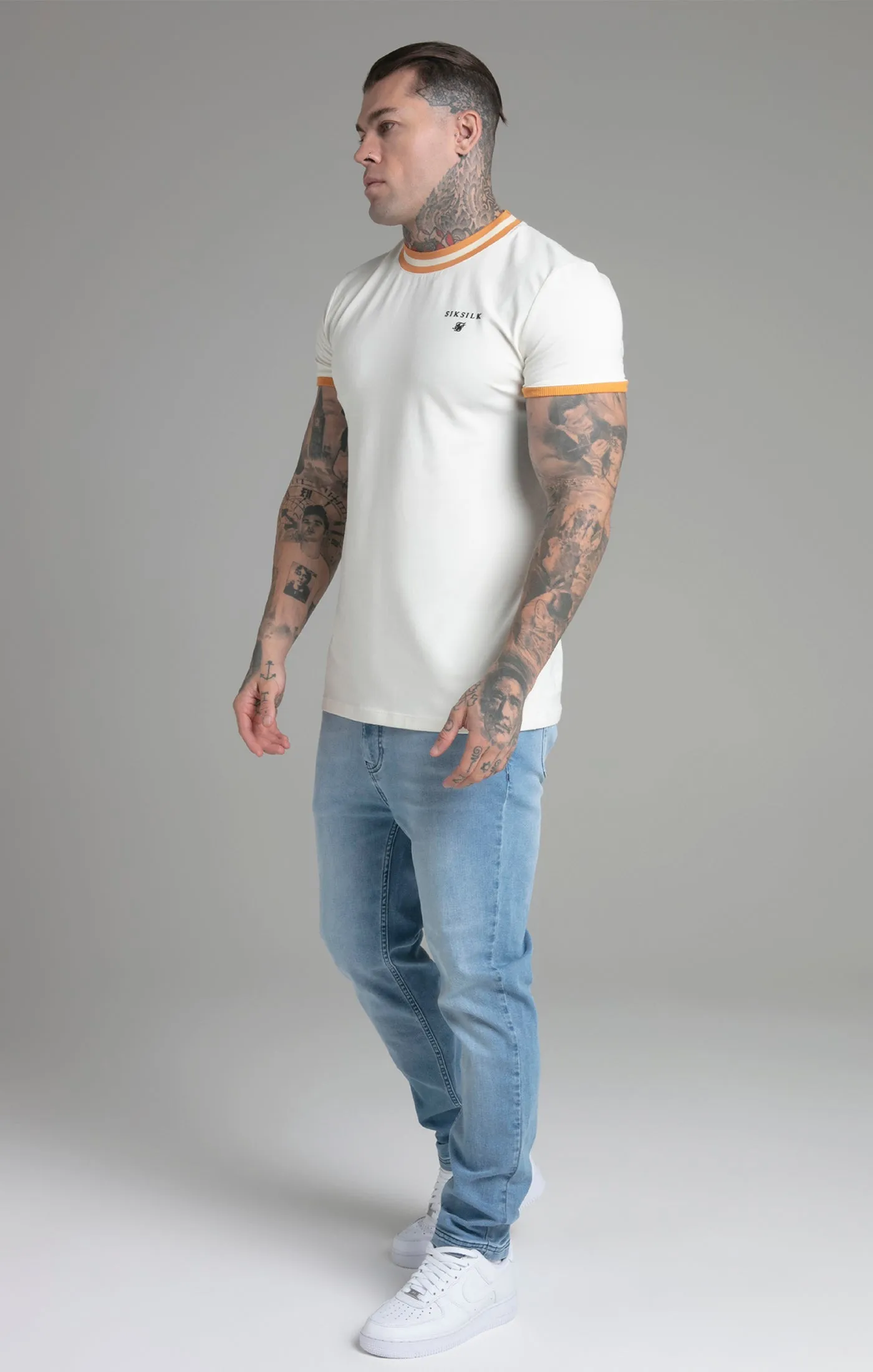 Ecru Ringer T-Shirt sold by Siksilk product image thumbnail 4