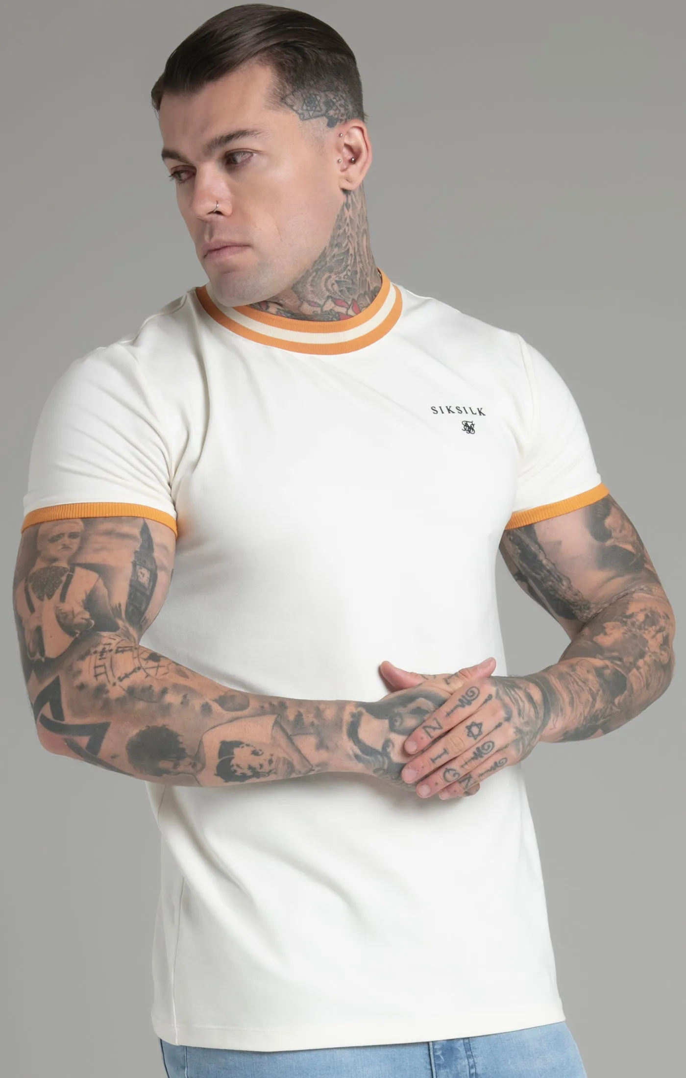 Ecru Ringer T-Shirt sold by Siksilk