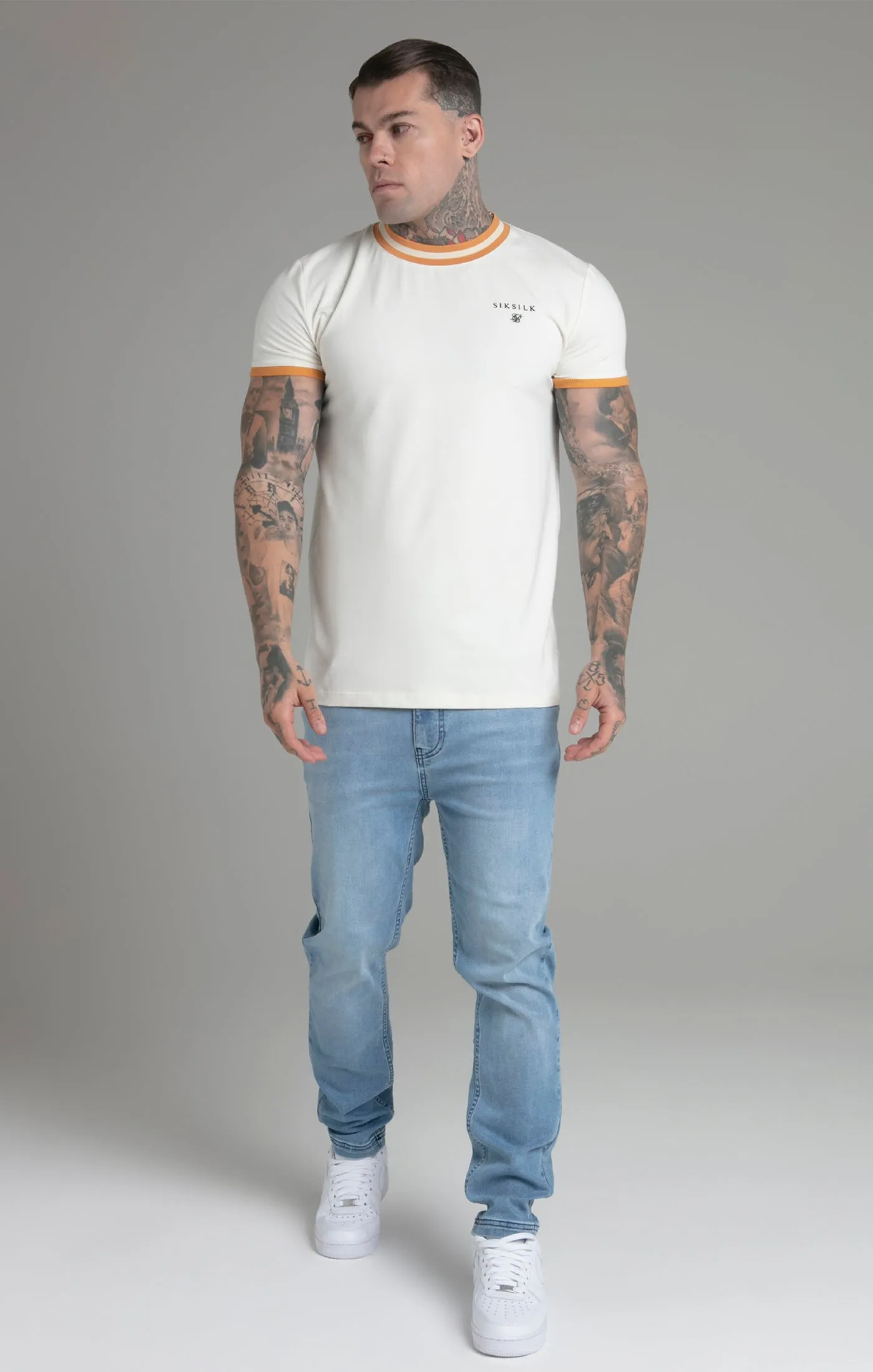 Ecru Ringer T-Shirt sold by Siksilk product image thumbnail 2