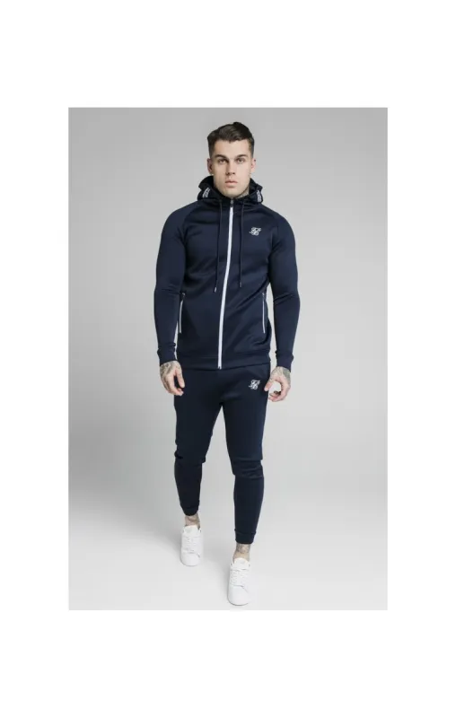 SikSilk Element Zip Through Hoodie - Navy & White sold by Siksilk