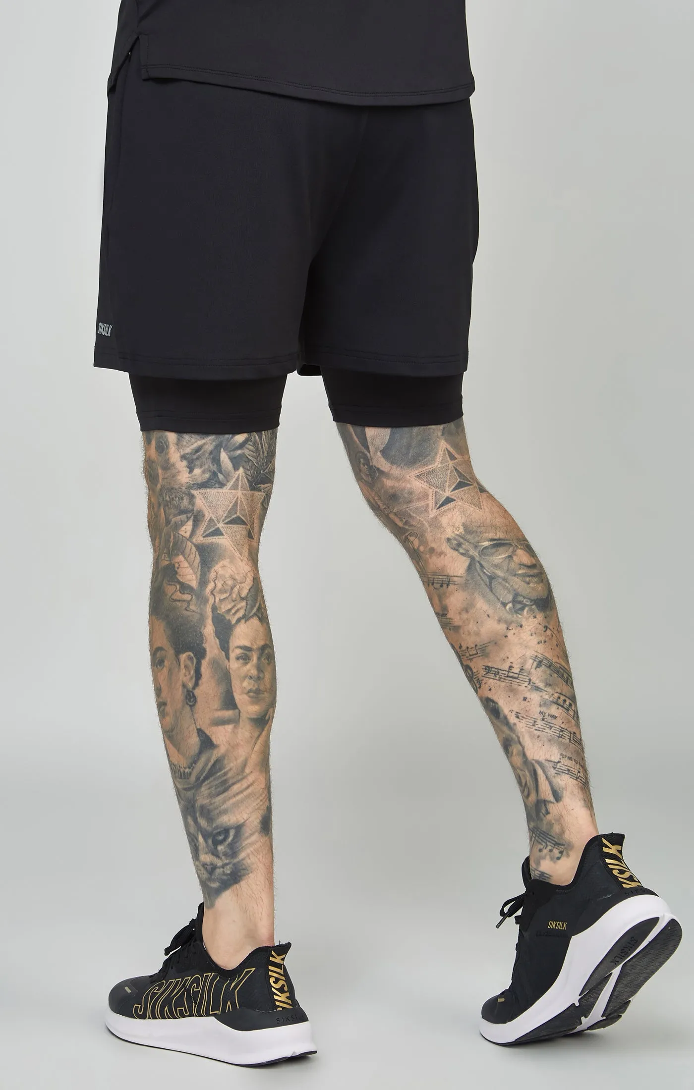Black Sports Dual Layer Shorts sold by Siksilk product image thumbnail 4