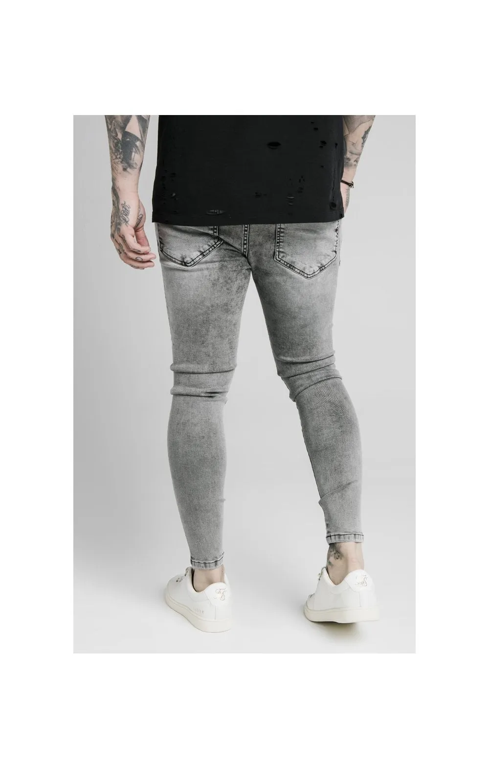 SikSilk Skinny Distressed Riot Jeans - Snow Wash sold by Siksilk product image thumbnail 2