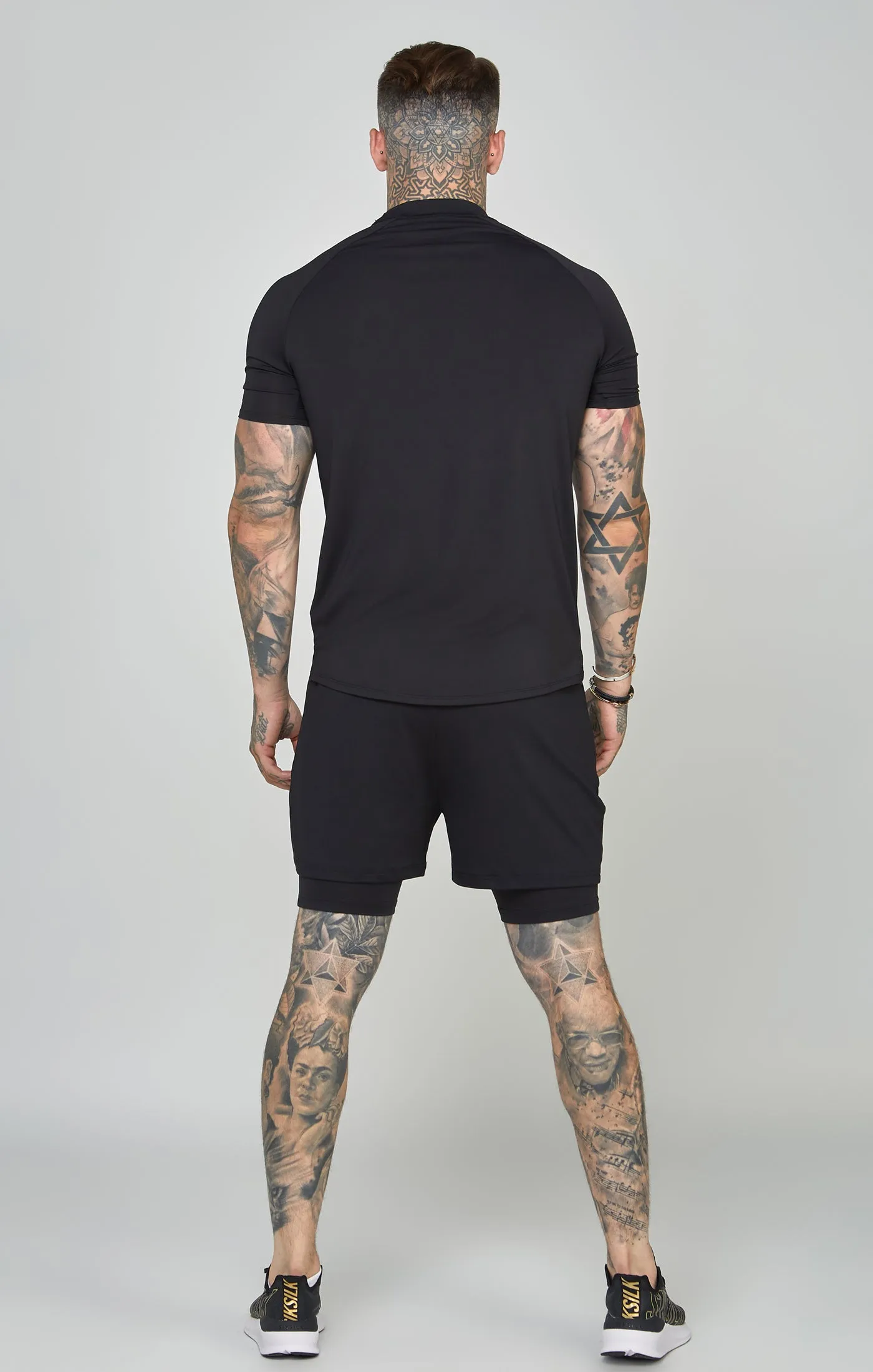 Black Sports Dual Layer Shorts sold by Siksilk product image thumbnail 5