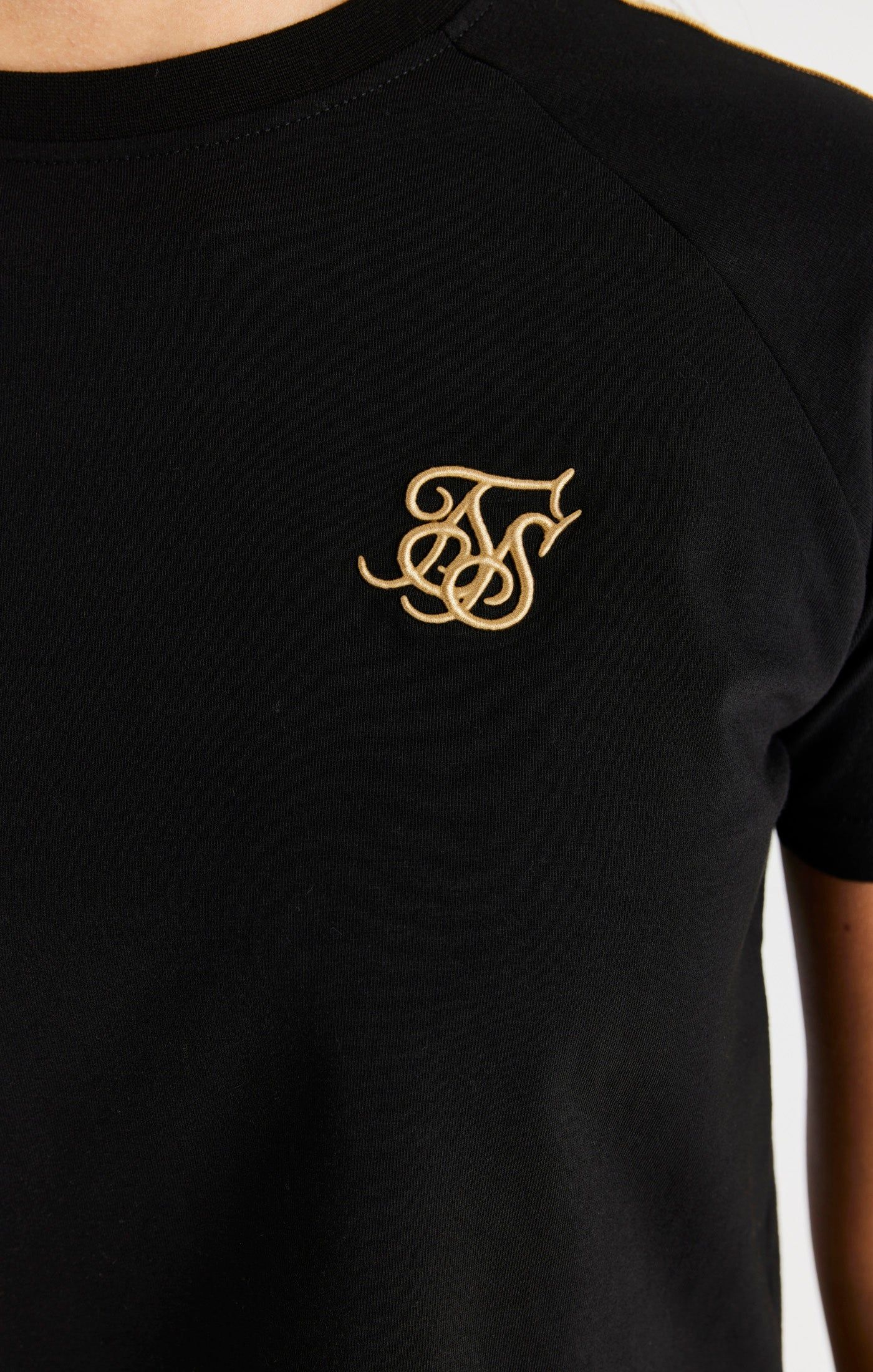 SikSilk Metallic Taped Raglan Tee - Black sold by Siksilk product image thumbnail 2