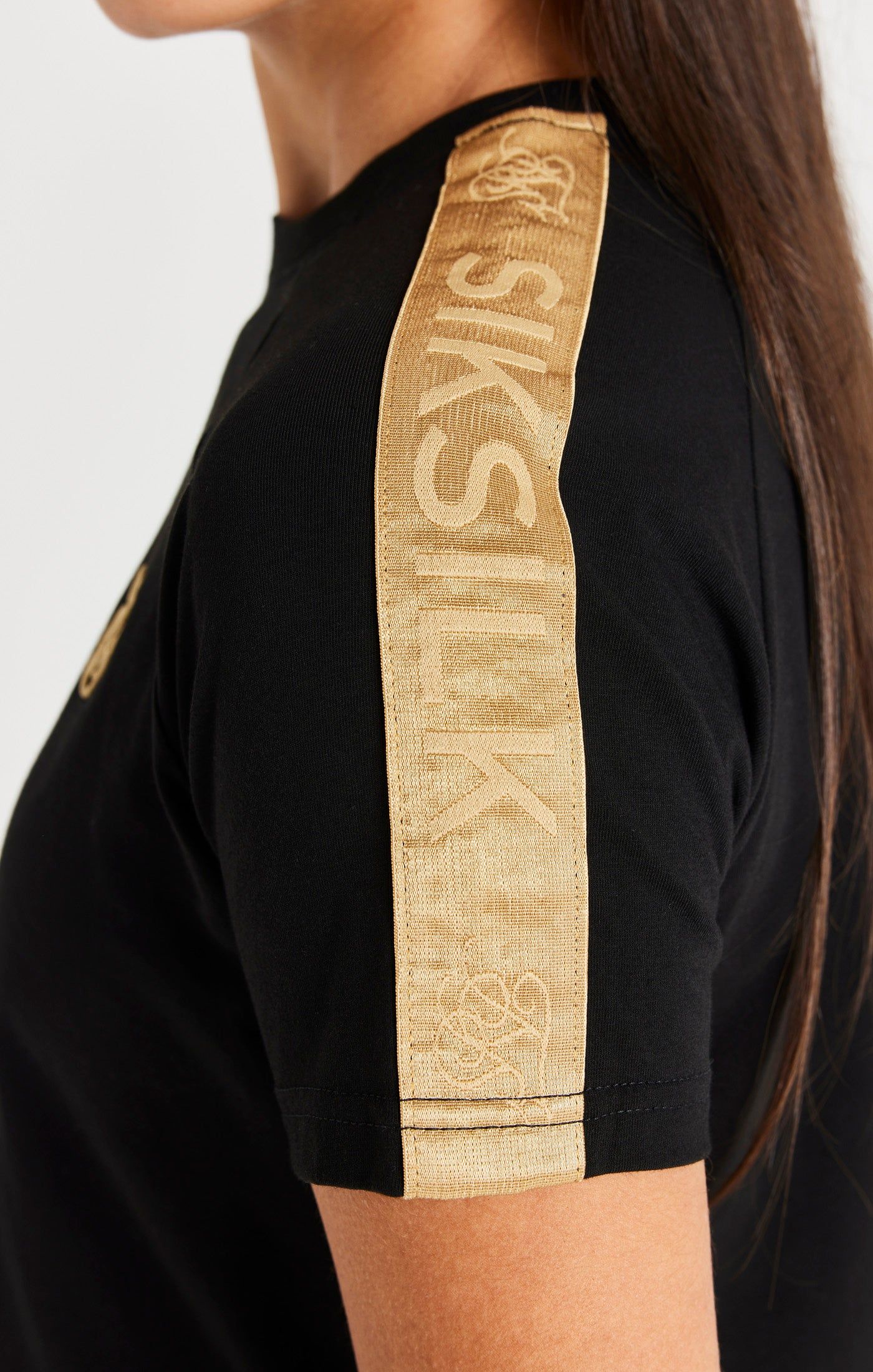 SikSilk Metallic Taped Raglan Tee - Black sold by Siksilk product image thumbnail 7
