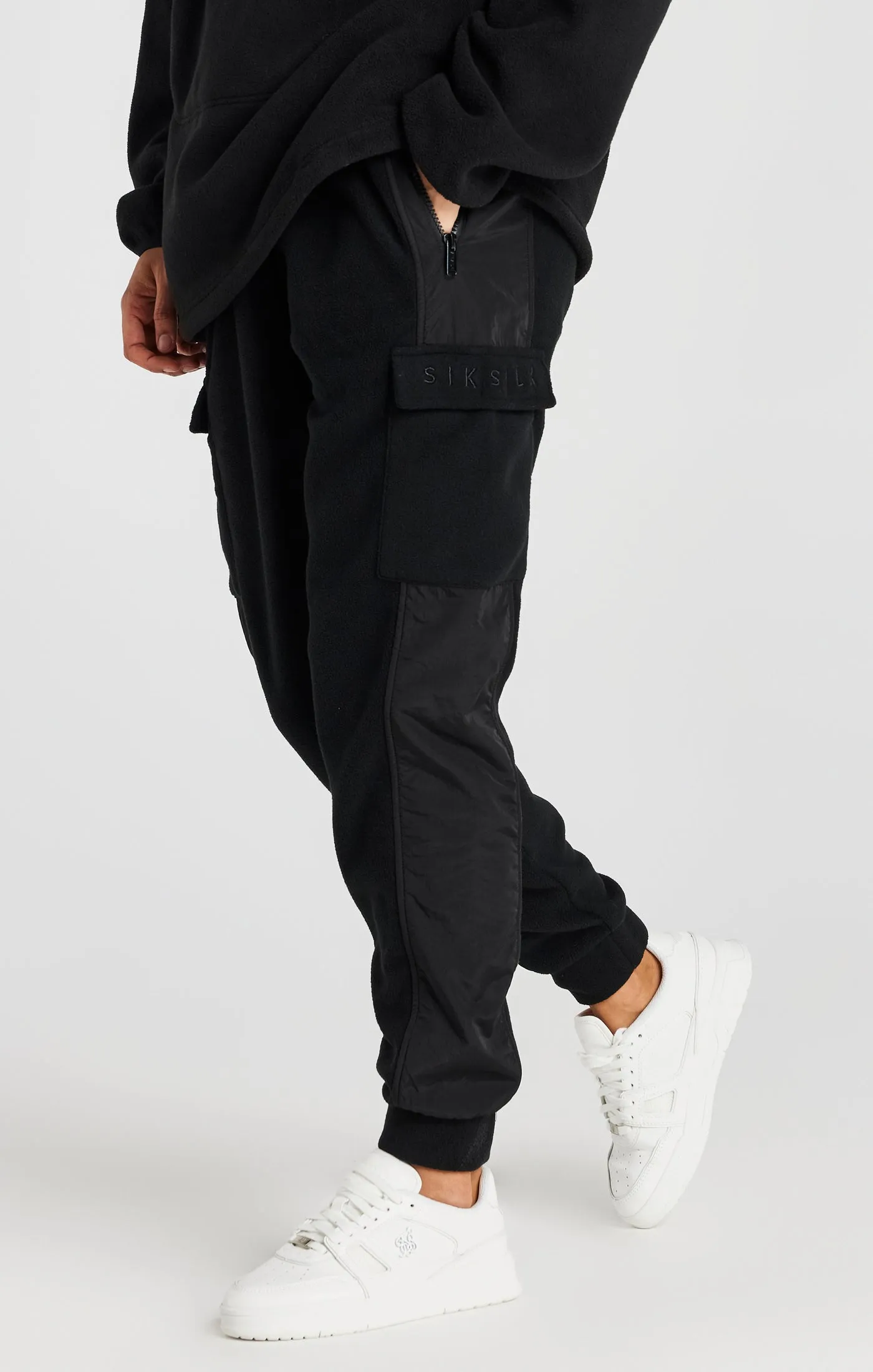 Black Polar Fleece Relaxed Jogger sold by Siksilk product image thumbnail 2