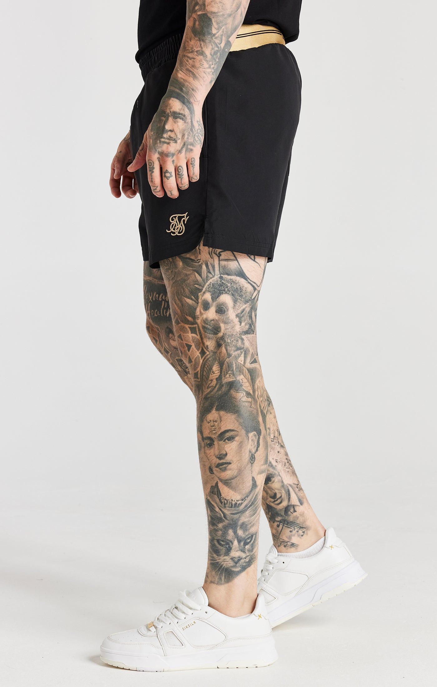 Black Embroidered Logo Short sold by Siksilk product image thumbnail 2