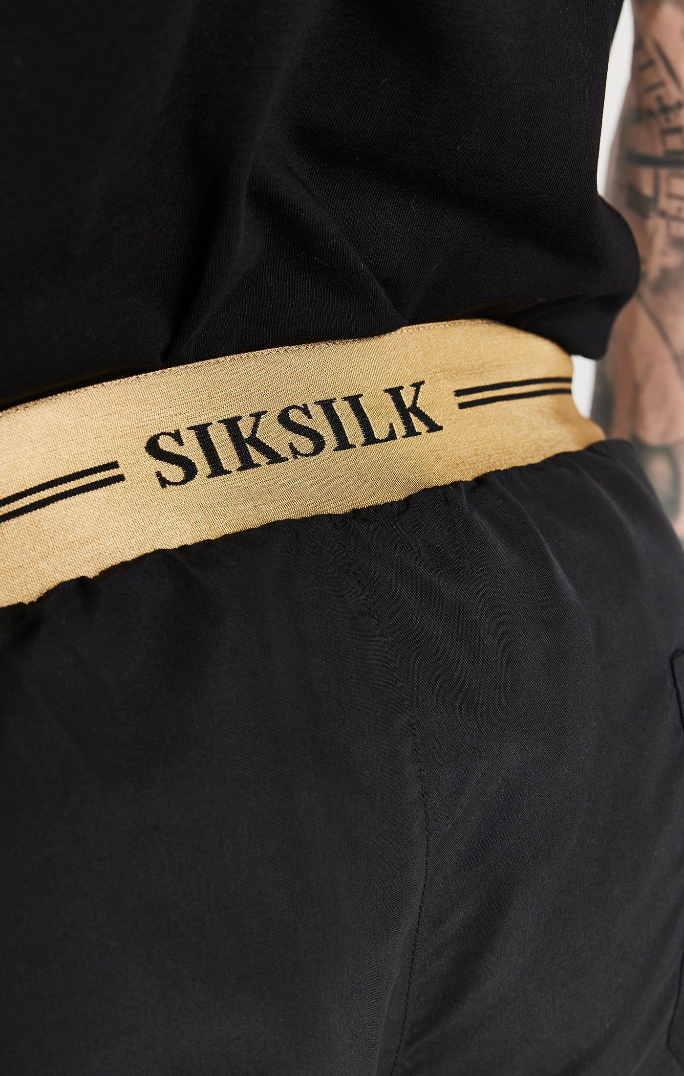 Black Embroidered Logo Short sold by Siksilk product image thumbnail 3