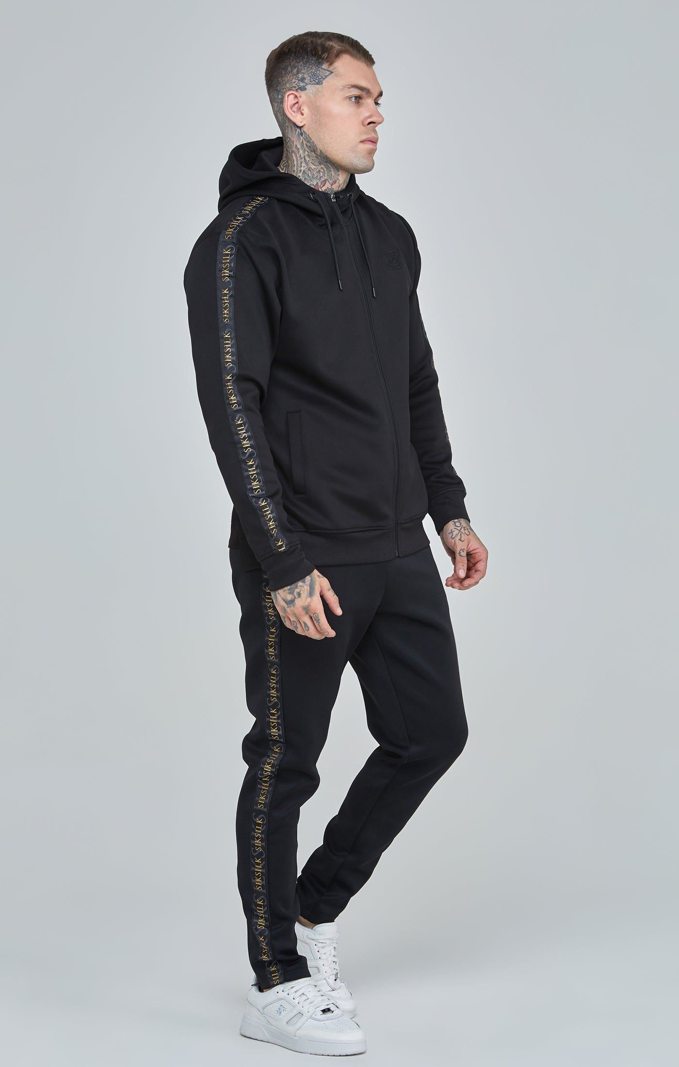 Black Gold Tape Track Pants sold by Siksilk product image thumbnail 2