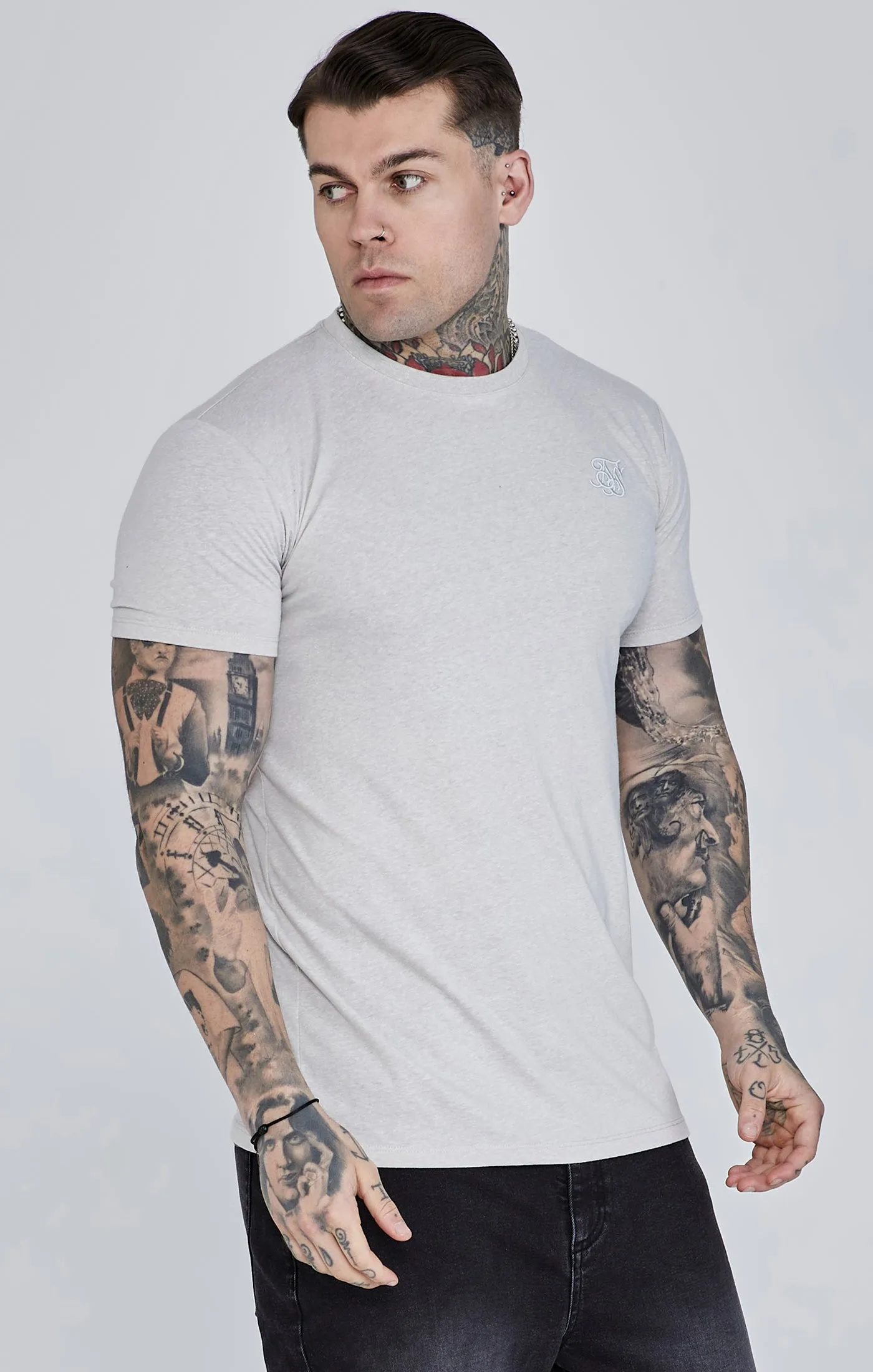 Grey Marl Marl T-Shirt sold by Siksilk