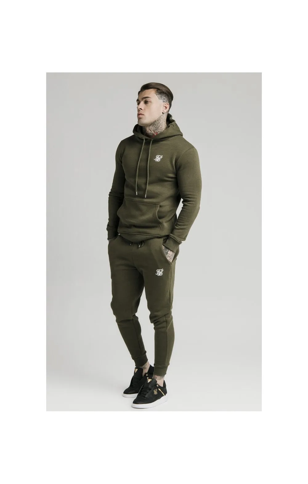 SikSilk Muscle Fit Overhead Hoodie - Khaki sold by Siksilk product image thumbnail 2