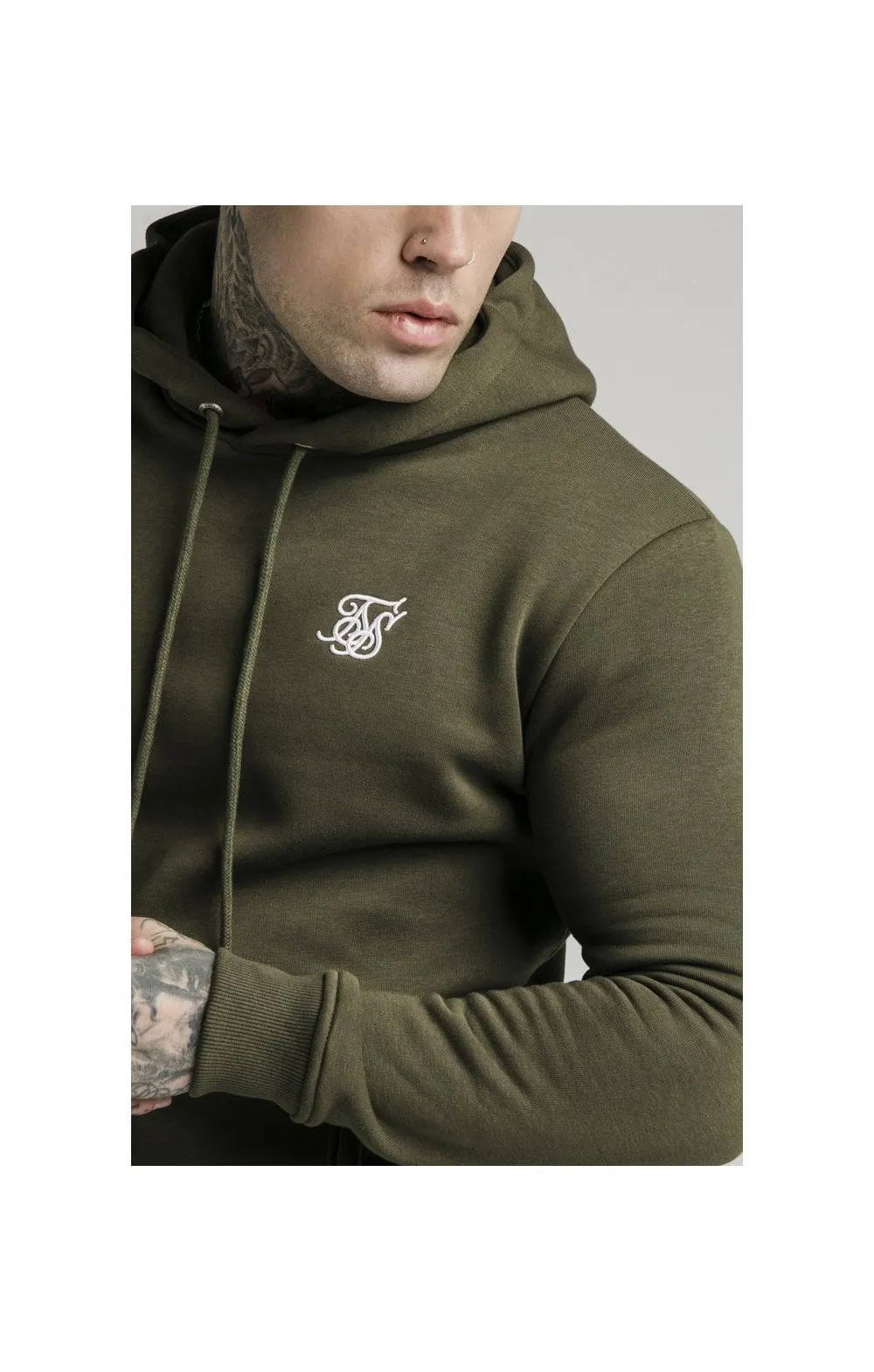 SikSilk Muscle Fit Overhead Hoodie - Khaki sold by Siksilk product image thumbnail 3