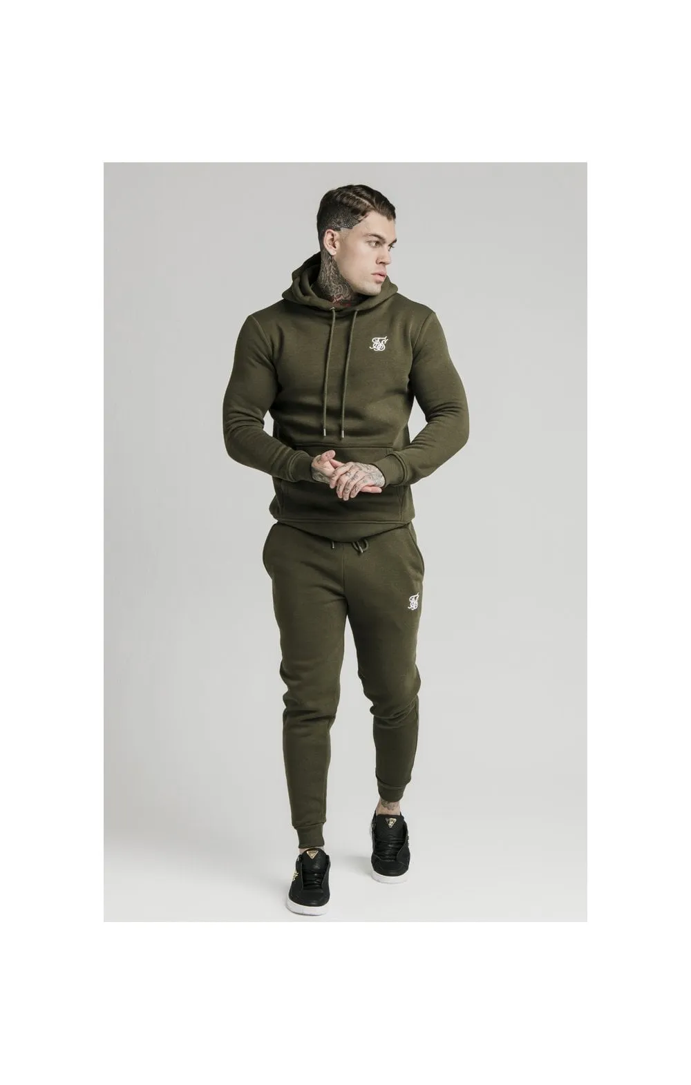 SikSilk Muscle Fit Overhead Hoodie - Khaki sold by Siksilk product image thumbnail 4