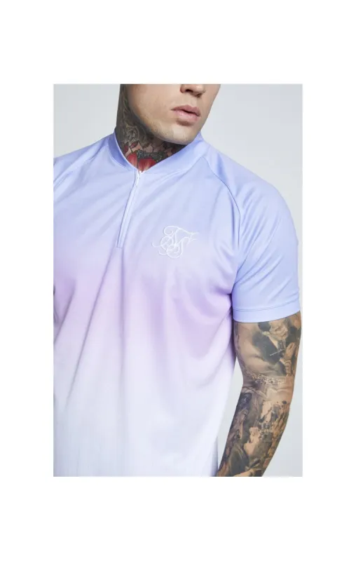 SikSilk Triple Fade Baseball Tee - Blue,Lilac & White sold by Siksilk