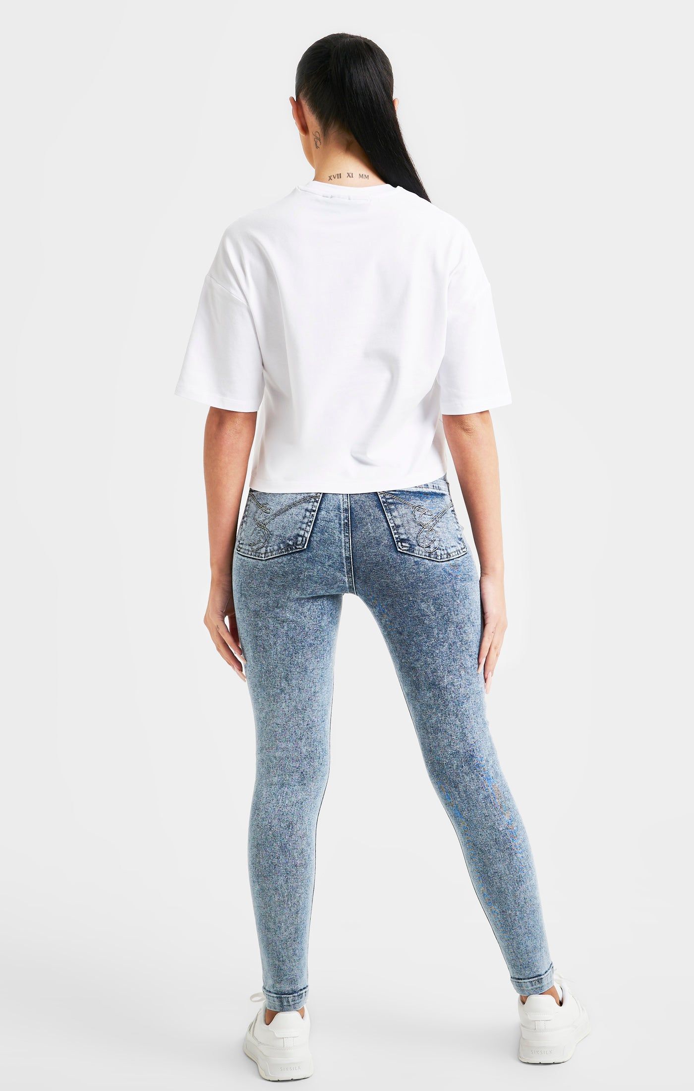 White Signature Crop Tee sold by Siksilk product image thumbnail 5