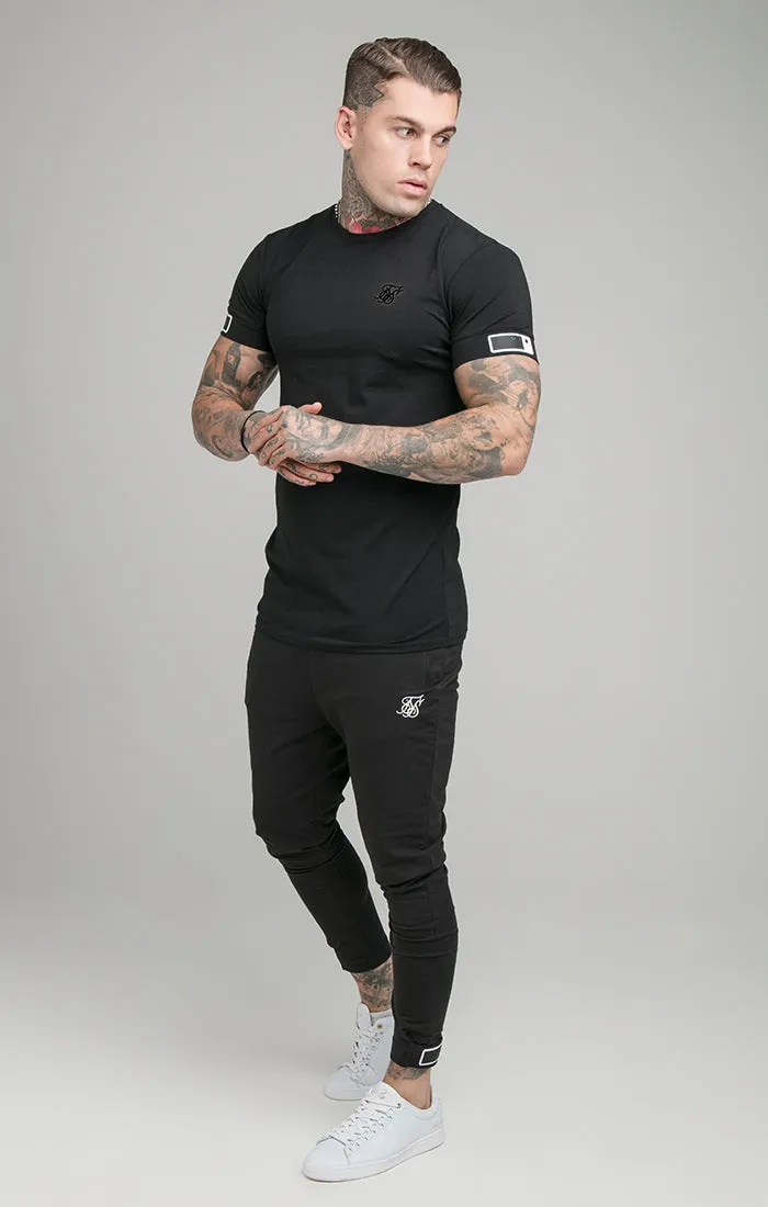 Black Short Sleeve Cuff Muscle Fit T-Shirt sold by Siksilk product image thumbnail 3