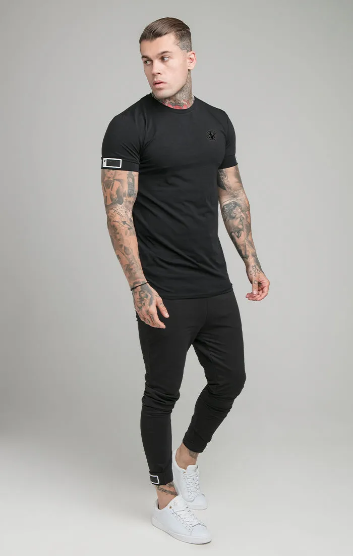 Black Short Sleeve Cuff Muscle Fit T-Shirt sold by Siksilk product image thumbnail 4