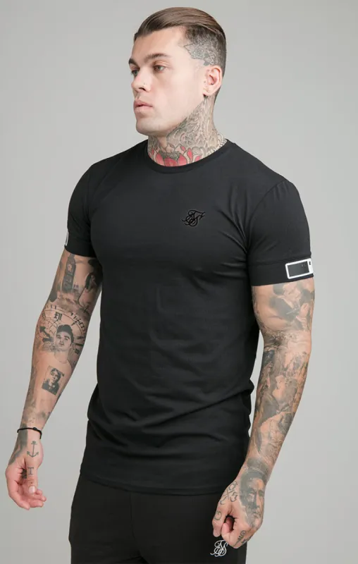 Black Short Sleeve Cuff Muscle Fit T-Shirt sold by Siksilk