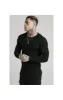 SikSilk L/S Brushed Rib Knit Gym Tee - Black sold by Siksilk