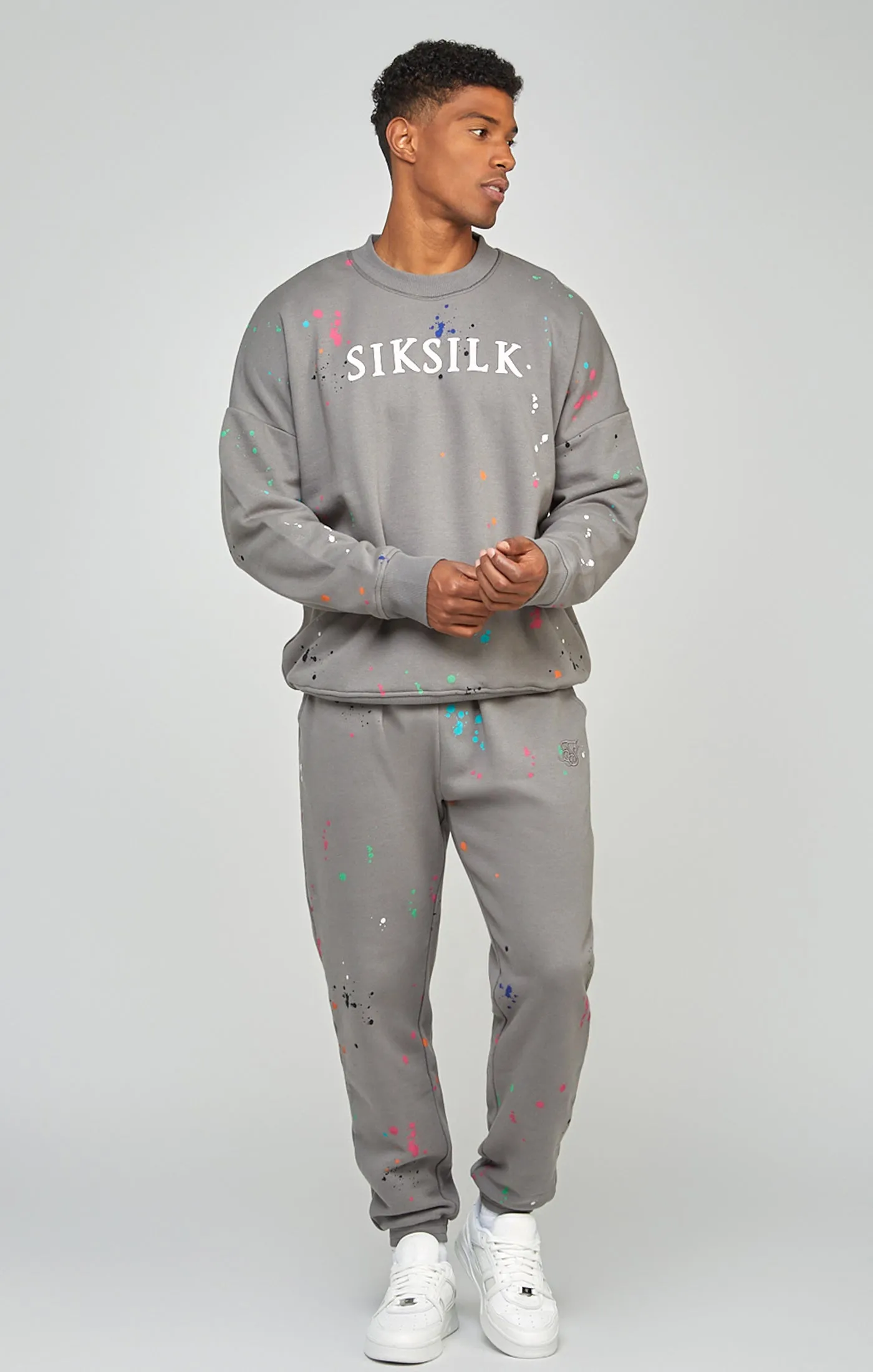 Grey Paint Splatter Sweatshirt sold by Siksilk product image thumbnail 4