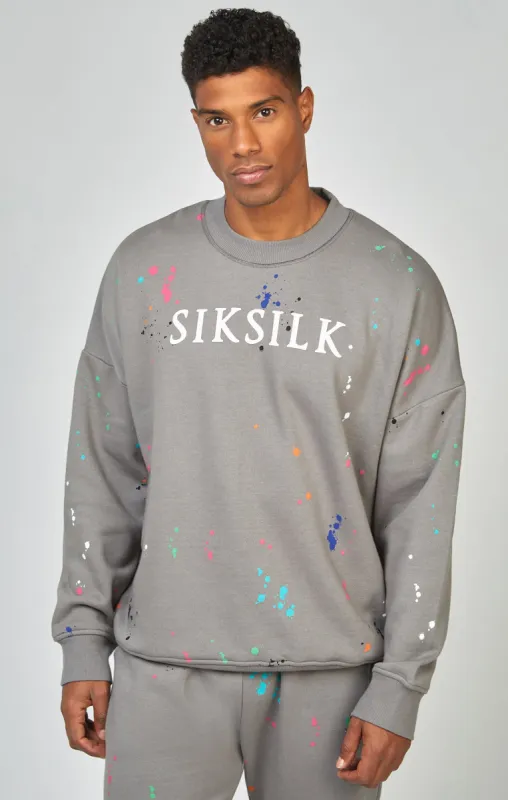 Grey Paint Splatter Sweatshirt sold by Siksilk