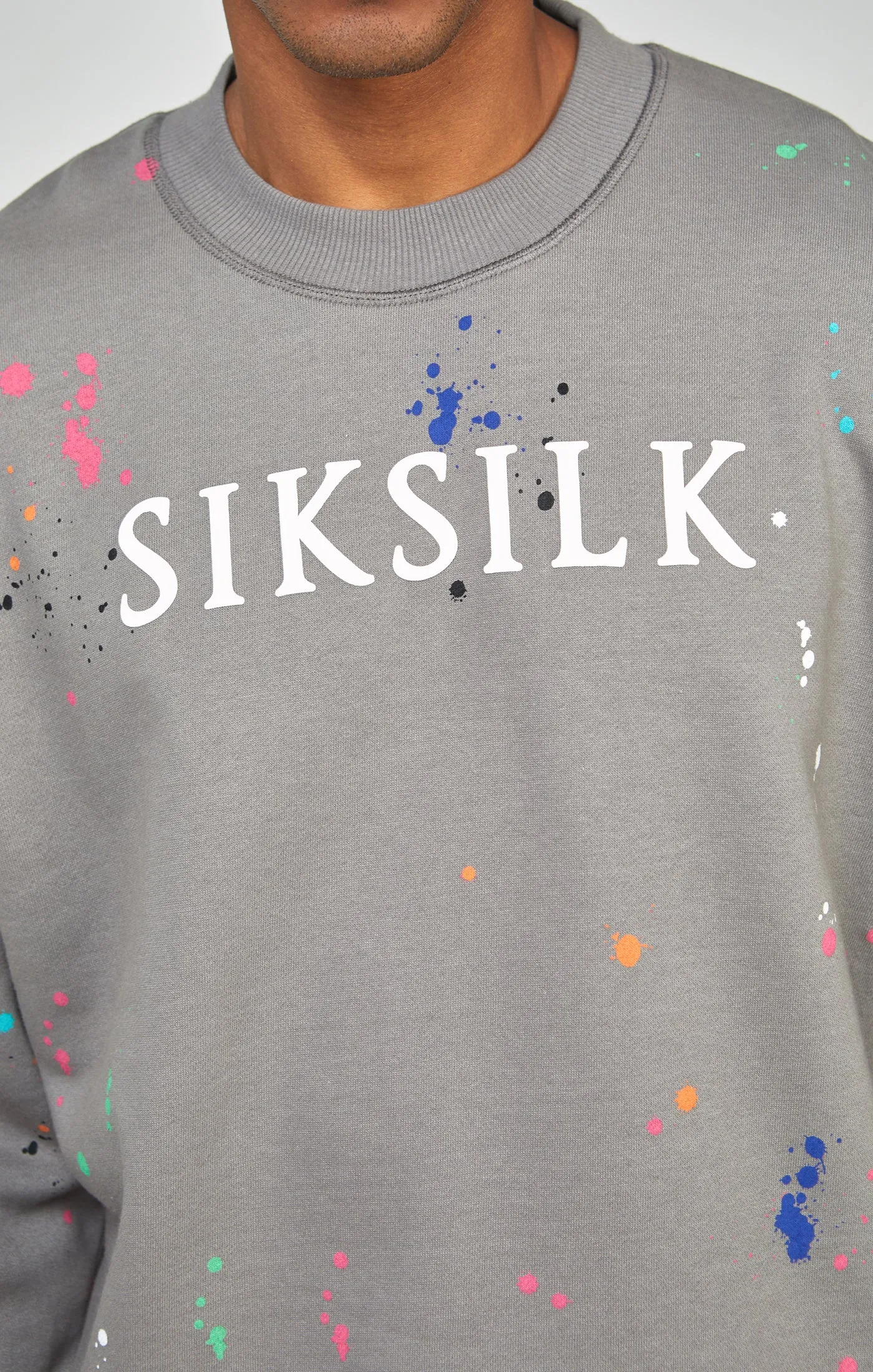 Grey Paint Splatter Sweatshirt sold by Siksilk product image thumbnail 3