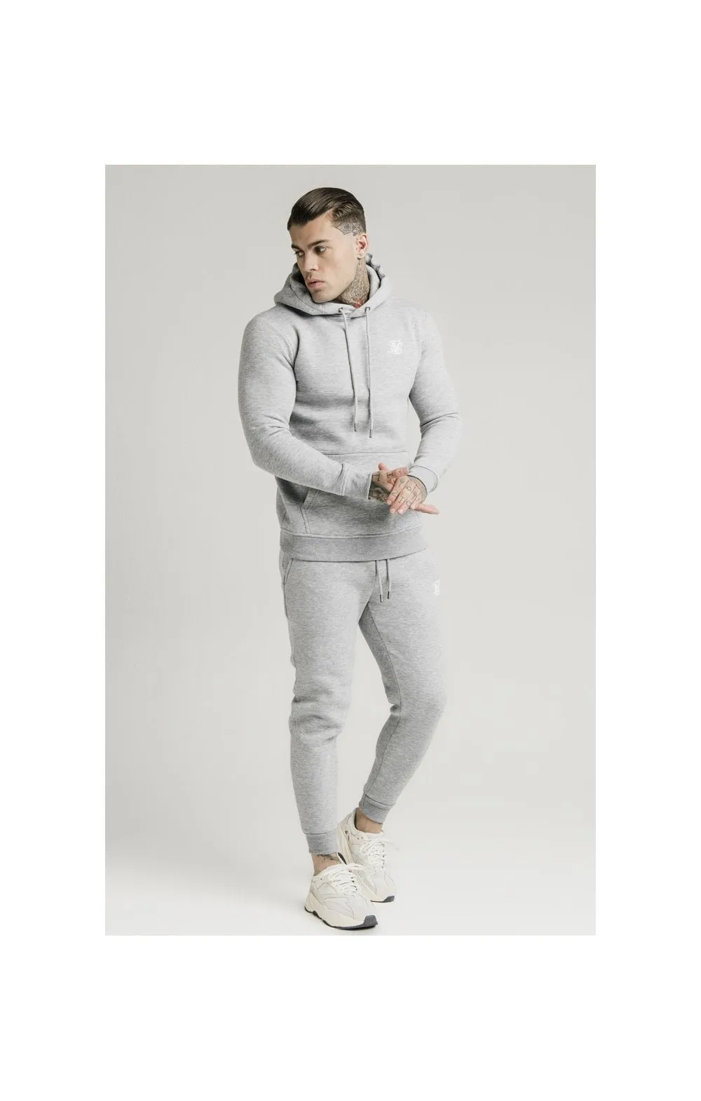 SikSilk Muscle Fit Overhead Hoodie - Grey Marl sold by Siksilk product image thumbnail 5