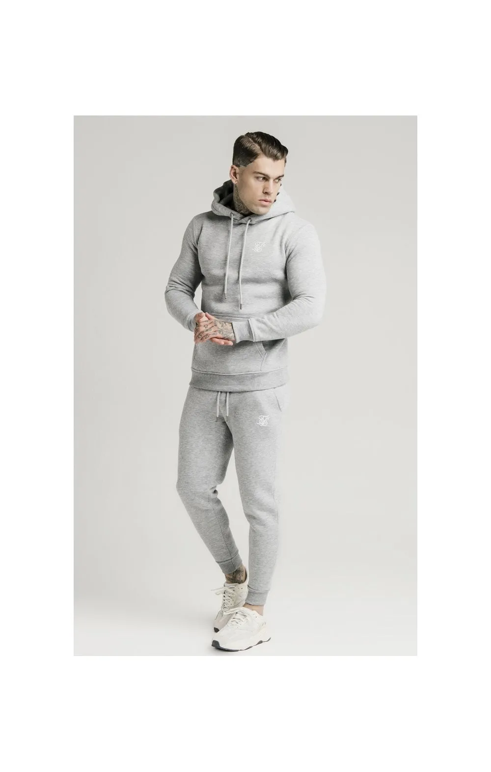 SikSilk Muscle Fit Overhead Hoodie - Grey Marl sold by Siksilk product image thumbnail 2