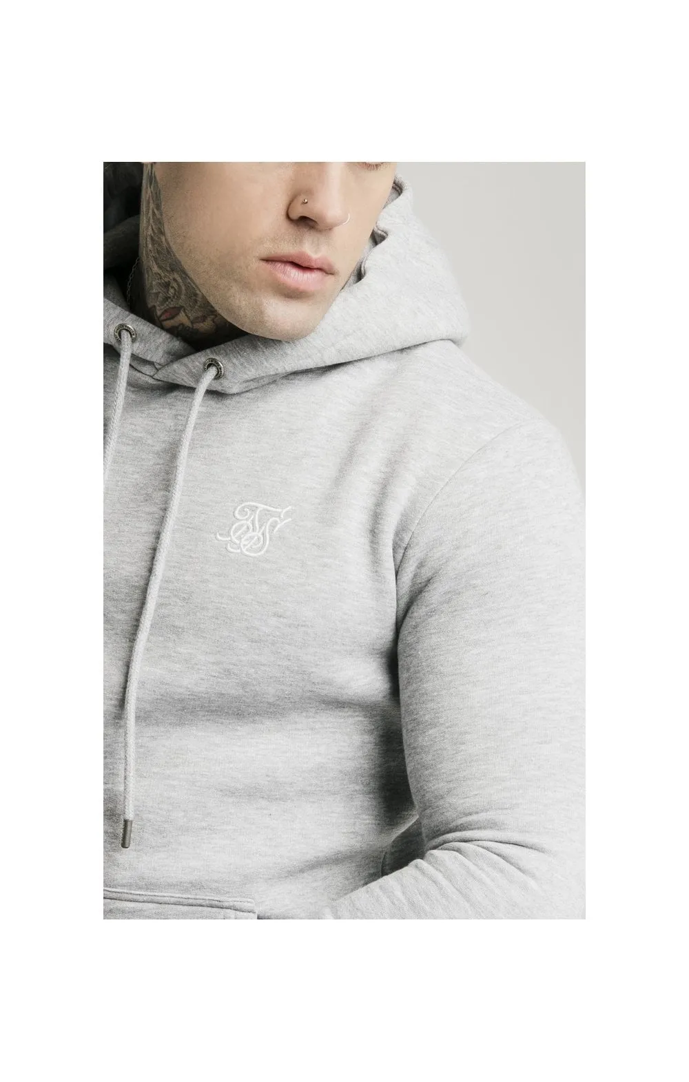 SikSilk Muscle Fit Overhead Hoodie - Grey Marl sold by Siksilk product image thumbnail 3