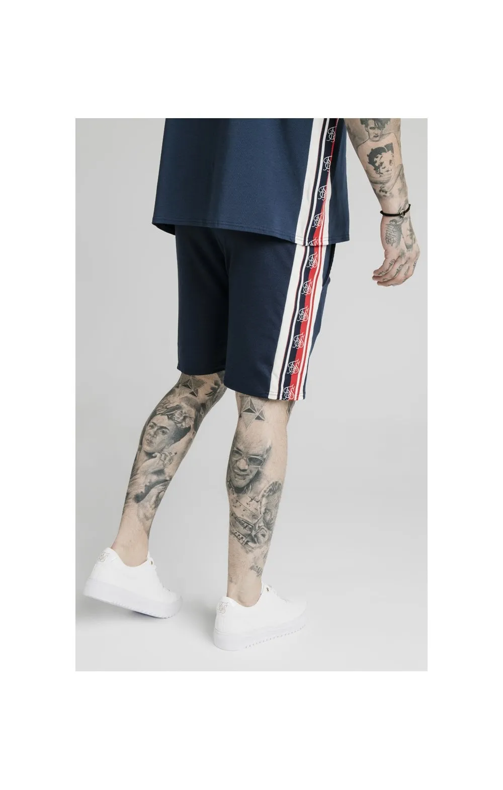 SikSilk Retro Tape Relaxed Fit Shorts - Navy sold by Siksilk product image thumbnail 5