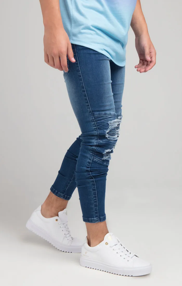 Boys Illusive Mid Wash Biker Denim Jean sold by Siksilk product image thumbnail 2