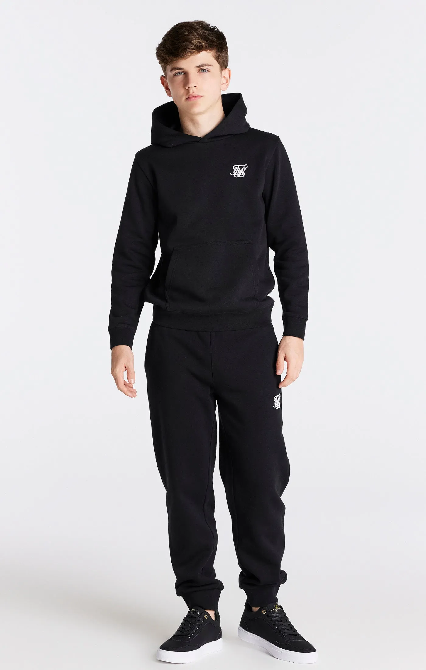 Boys Black Essentials Overhead Hoodie sold by Siksilk product image thumbnail 3