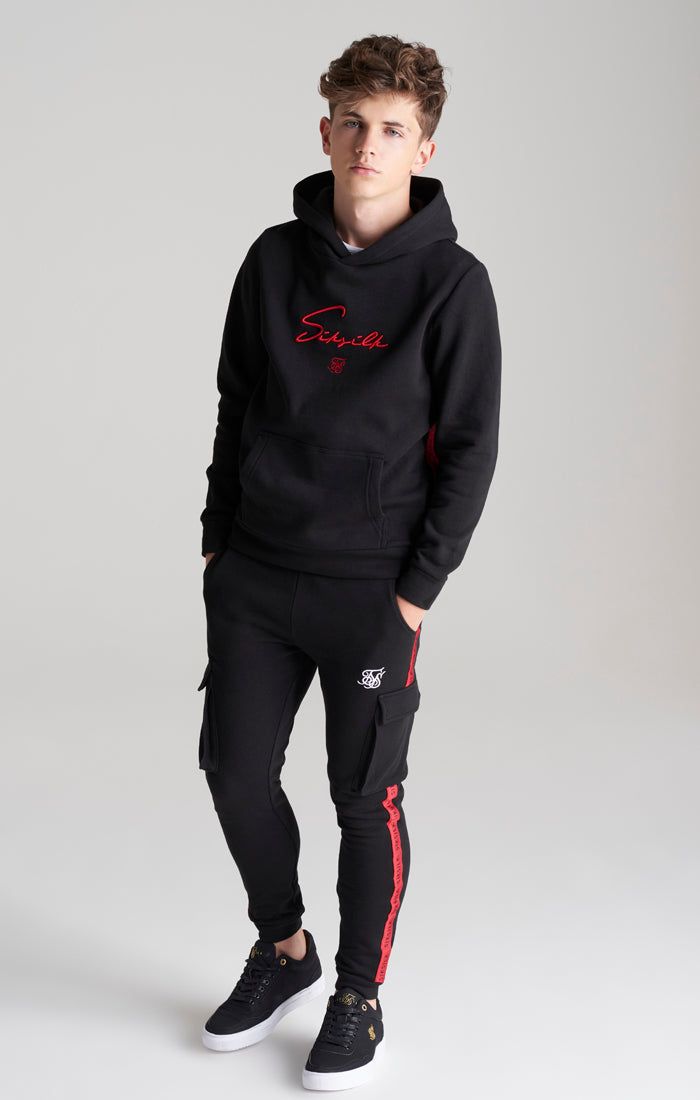 Boys Black Taped Overhead Hoodie sold by Siksilk product image thumbnail 7