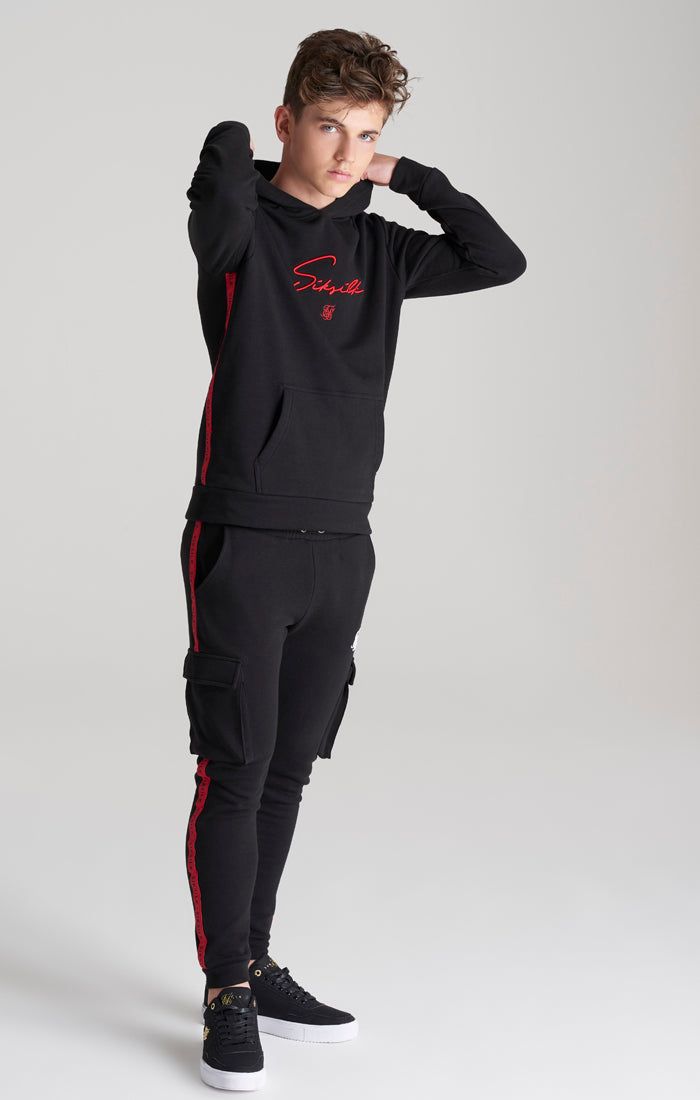 Boys Black Taped Overhead Hoodie sold by Siksilk product image thumbnail 6