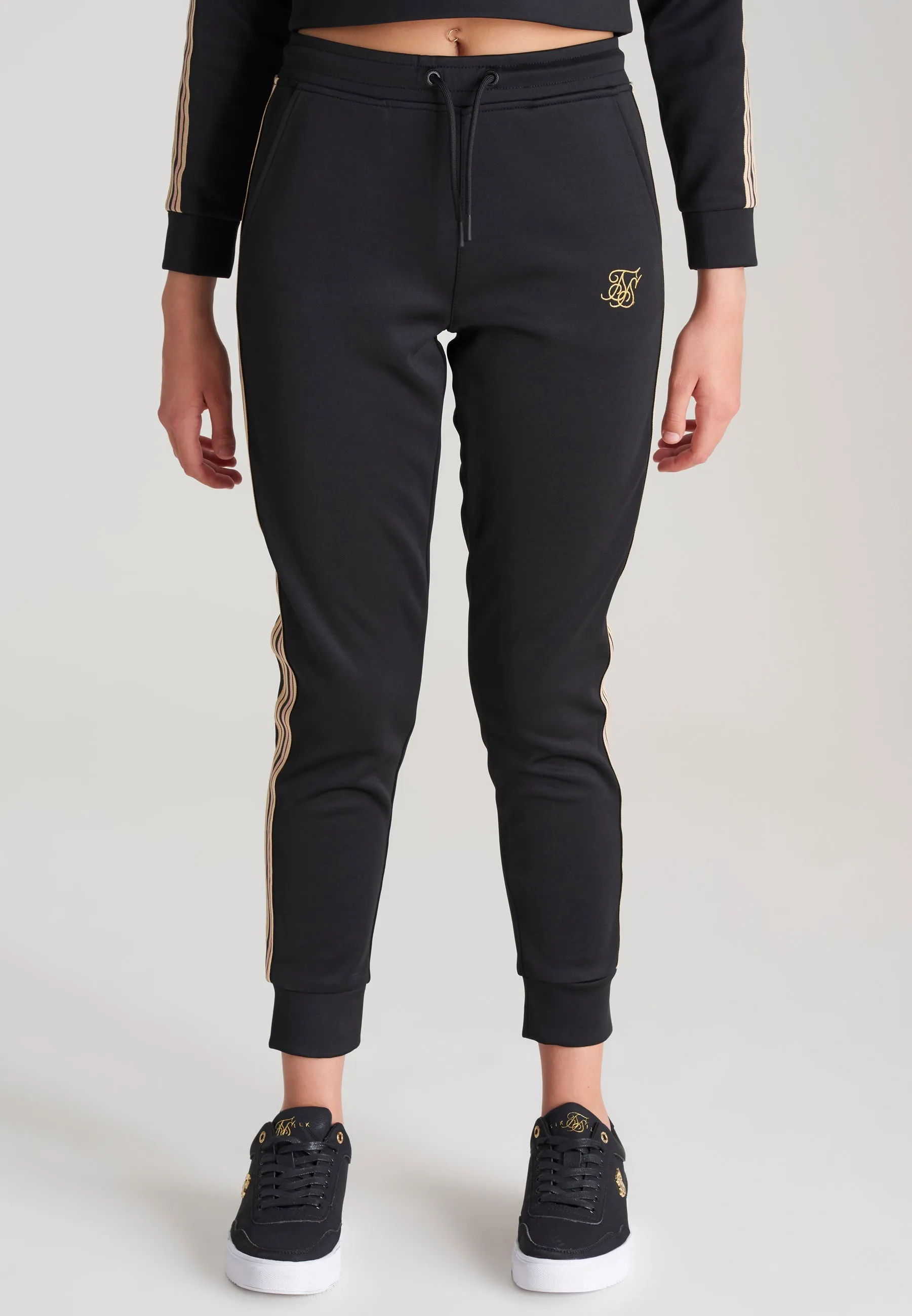 Girls Black Taped Track Pant sold by Siksilk product image thumbnail 3