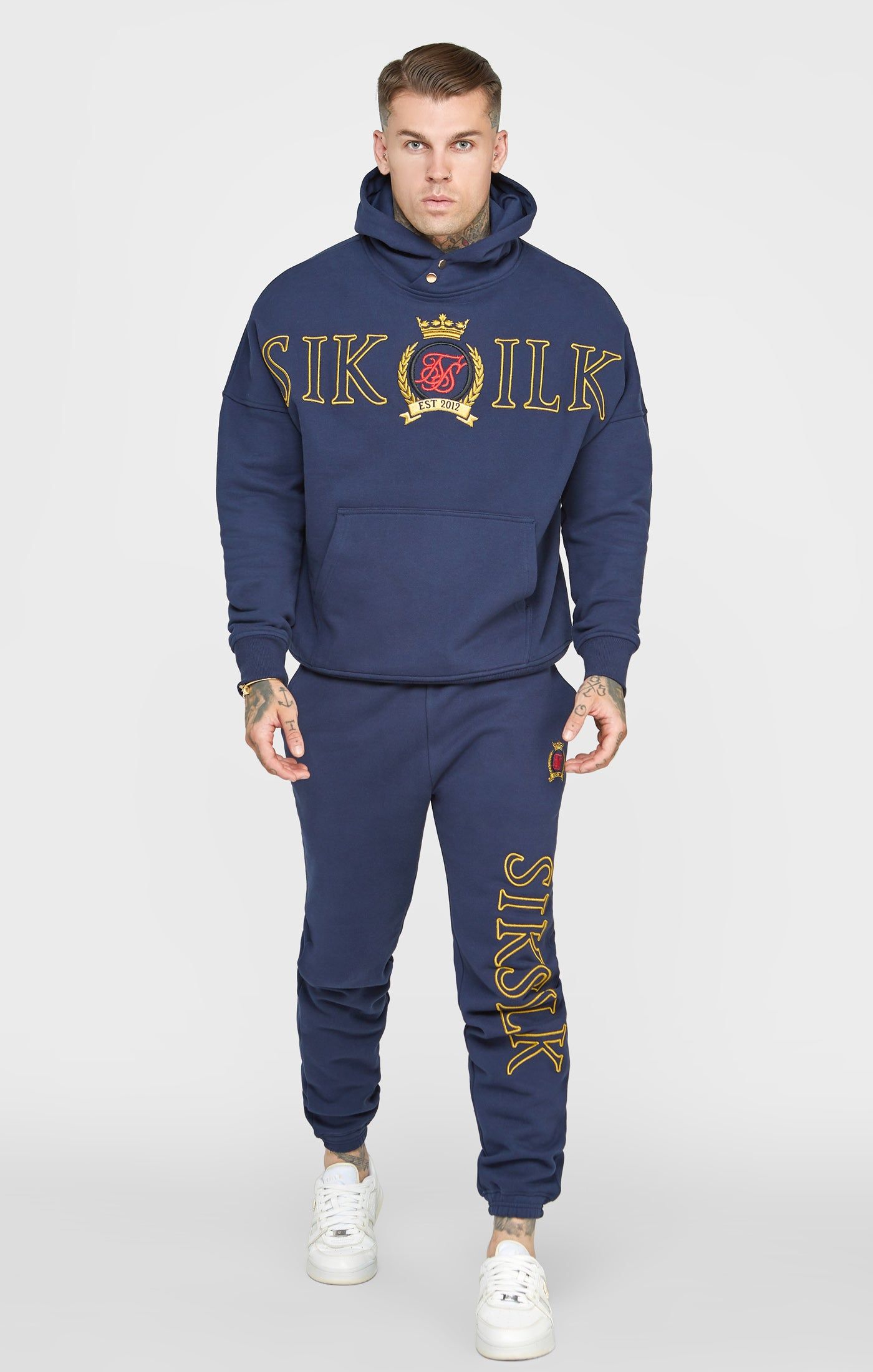 Navy Oversized Embroidery Hoodie sold by Siksilk product image thumbnail 3