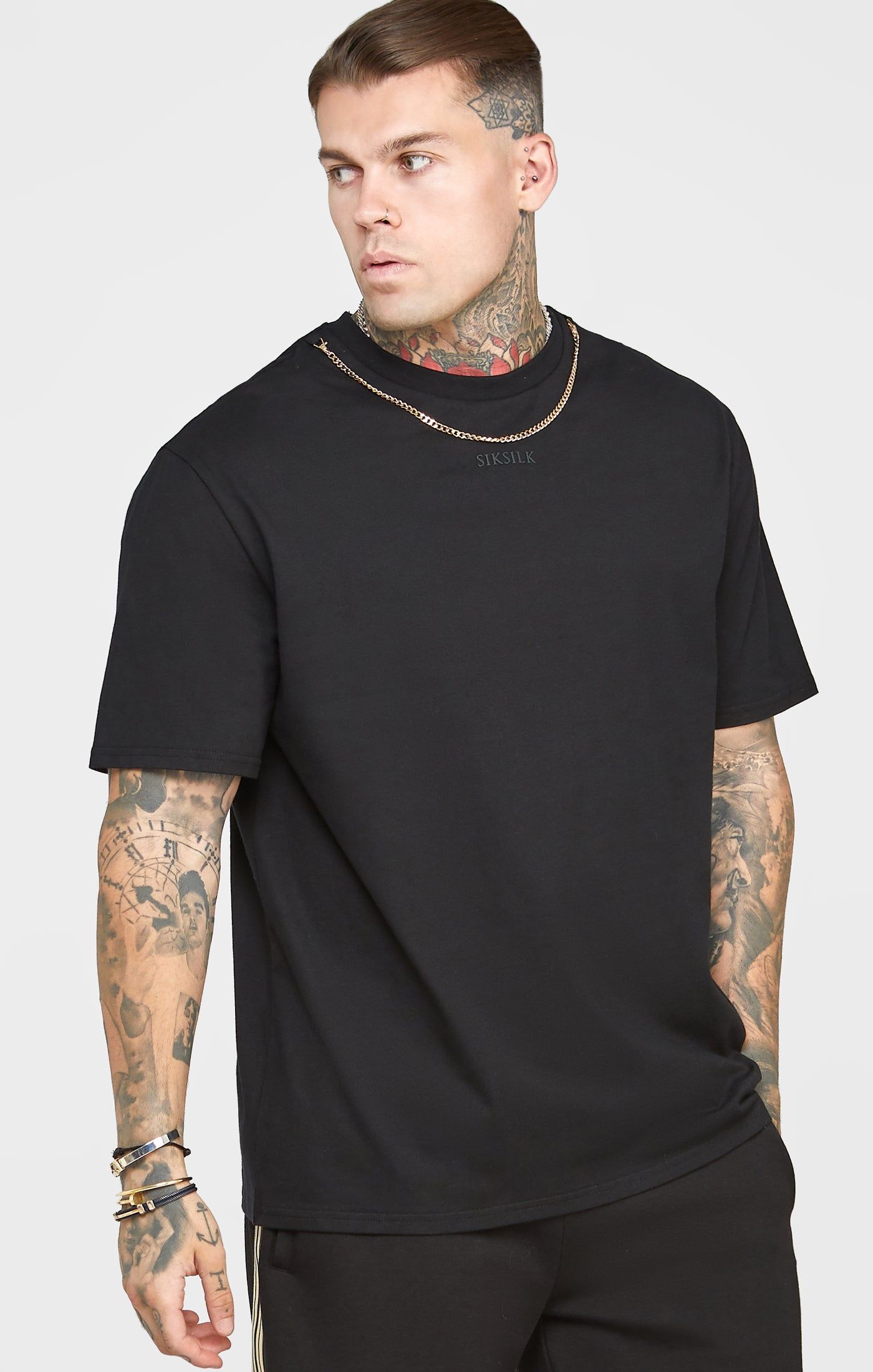 Black Chain Oversized T-Shirt sold by Siksilk