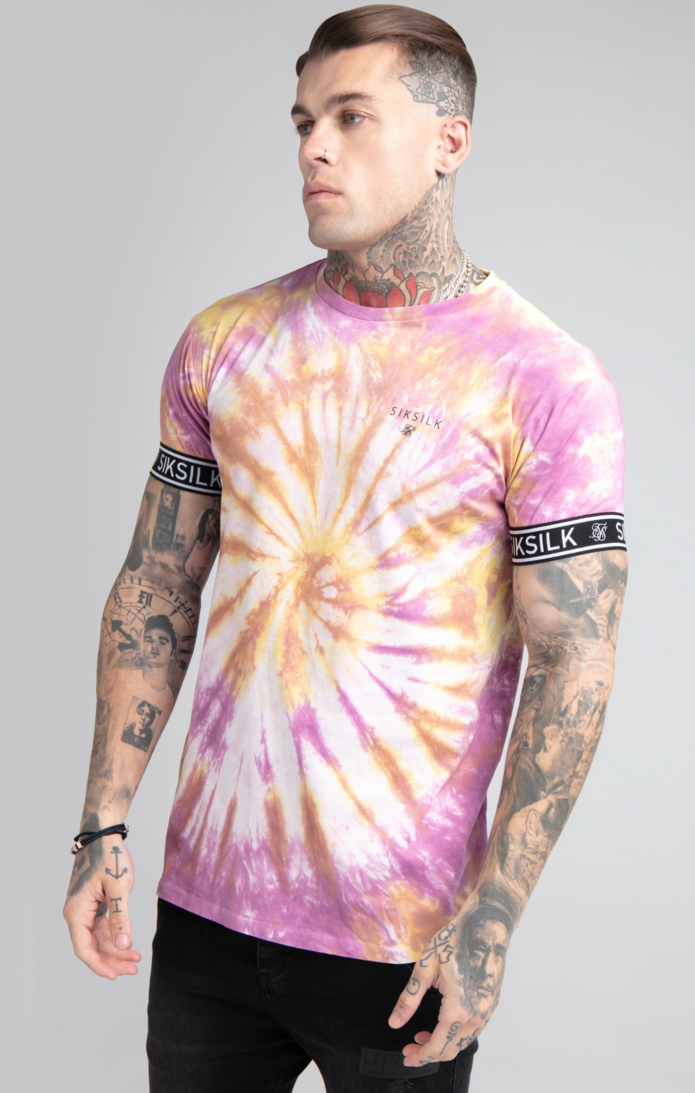 Pink Tie Dye Elastic Cuff T-Shirt sold by Siksilk