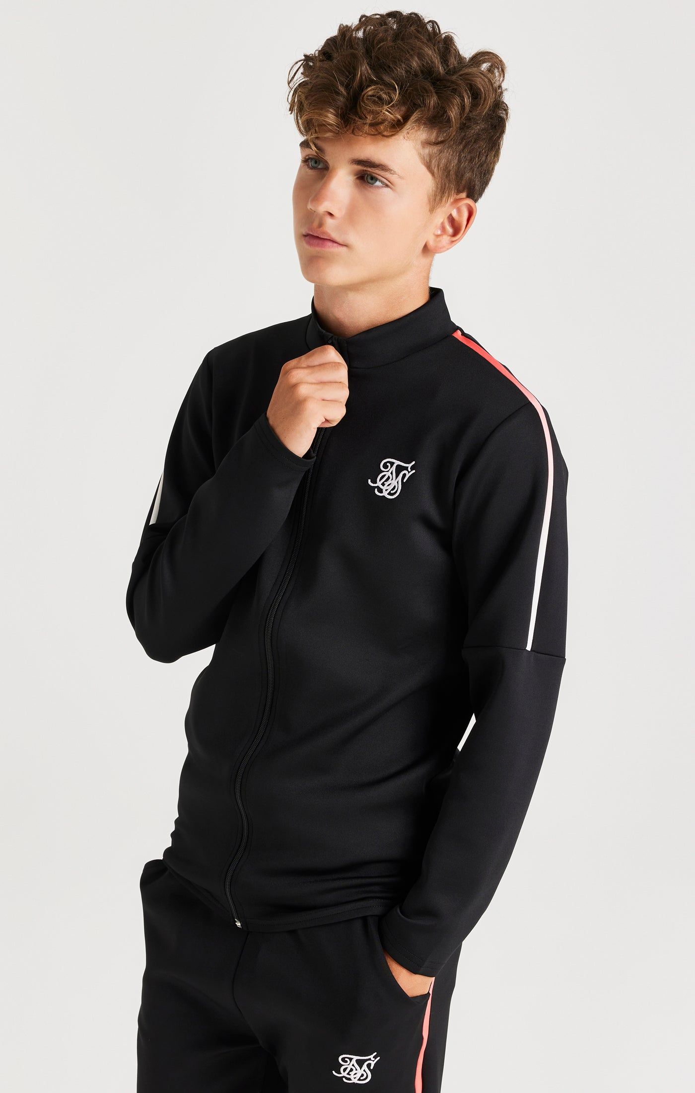 SikSilk Zonal Fade Track Top - Black sold by Siksilk
