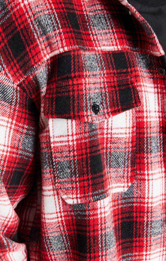 Black Half Contrast Hooded Shirt sold by Siksilk product image thumbnail 6