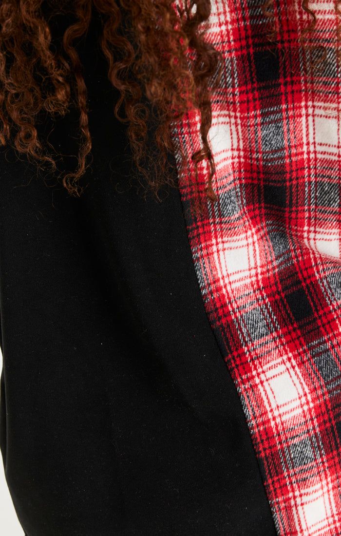 Black Half Contrast Hooded Shirt sold by Siksilk product image thumbnail 5