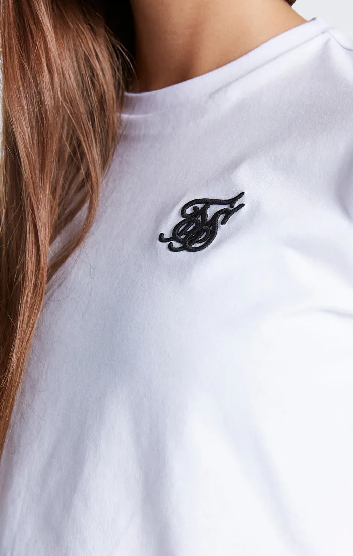 Girls White Essentials Cropped T-Shirt sold by Siksilk product image thumbnail 4