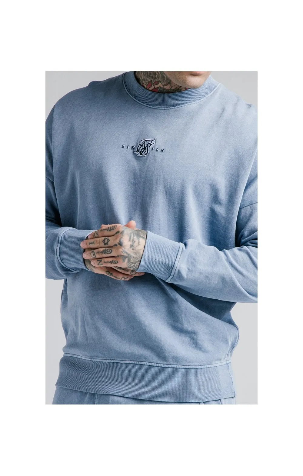 SikSilk Crew Sweat - Washed Blue sold by Siksilk product image thumbnail 2