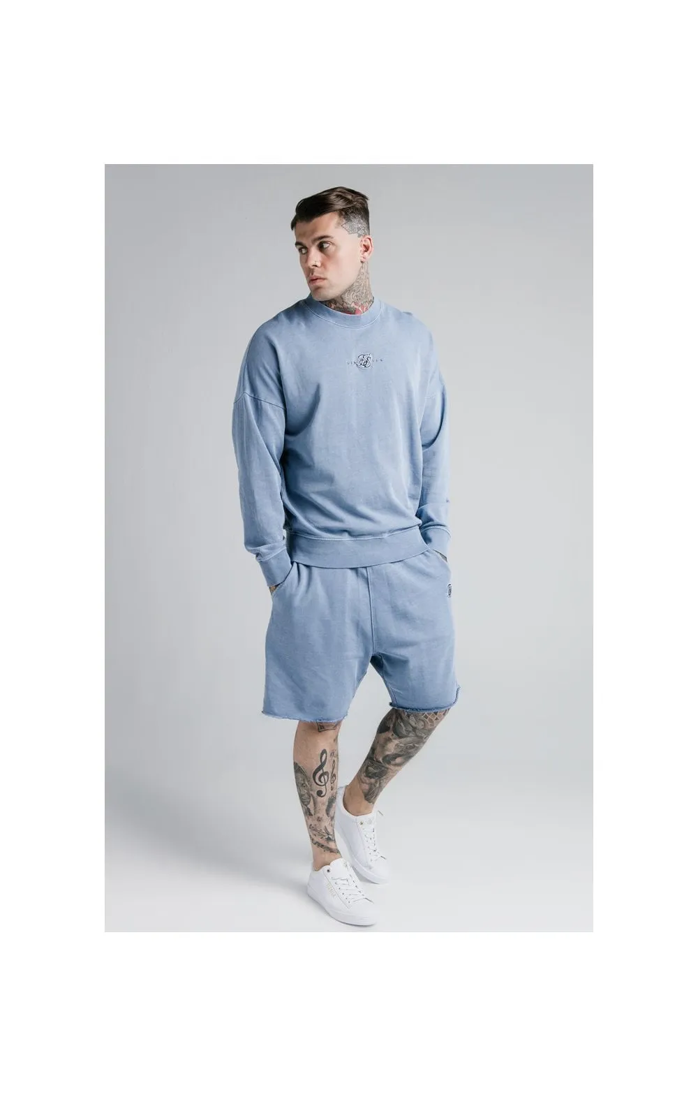 SikSilk Crew Sweat - Washed Blue sold by Siksilk product image thumbnail 3