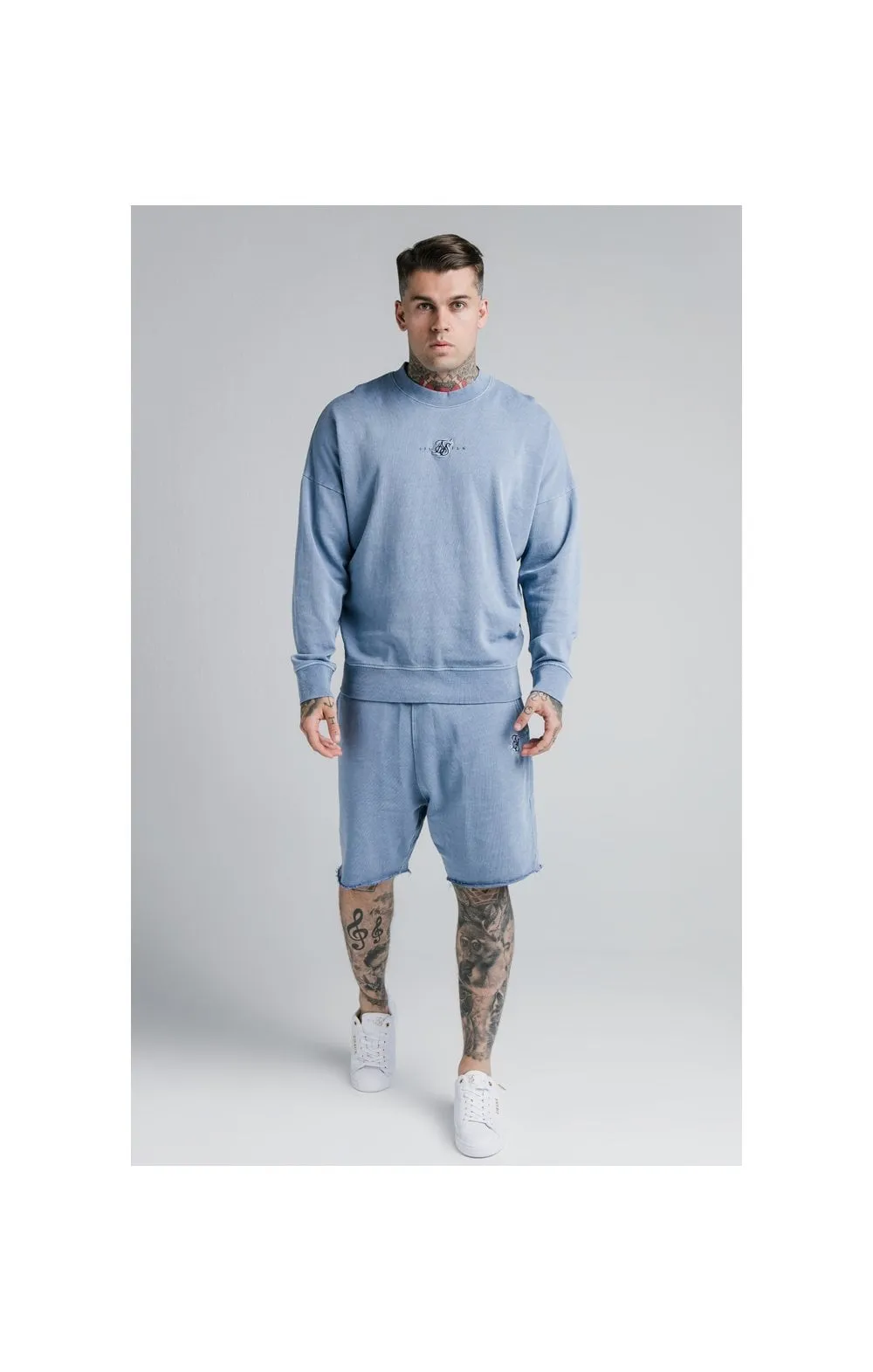 SikSilk Crew Sweat - Washed Blue sold by Siksilk product image thumbnail 4