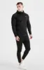 Black Sports Zip Through Hoodie sold by Siksilk