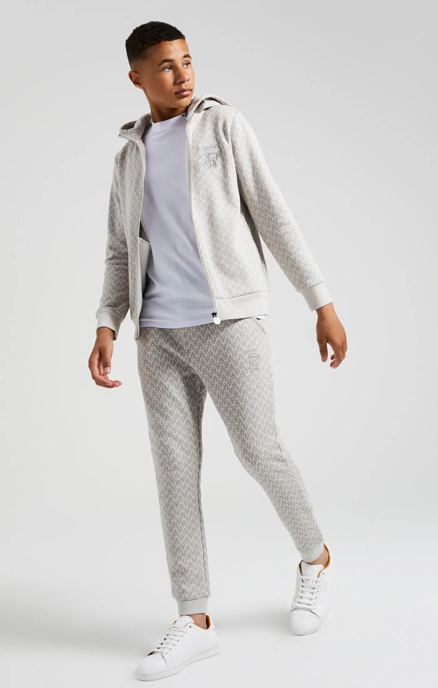 Boys Messi x SikSilk Grey Printed Zip Thru Hoodie sold by Siksilk product image thumbnail 3