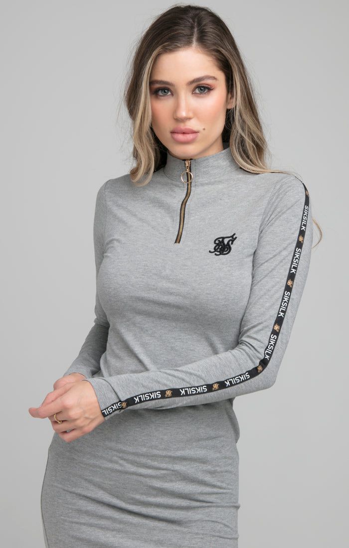 SikSilk Redux Bodycon Dress - Grey Marl sold by Siksilk product image thumbnail 4