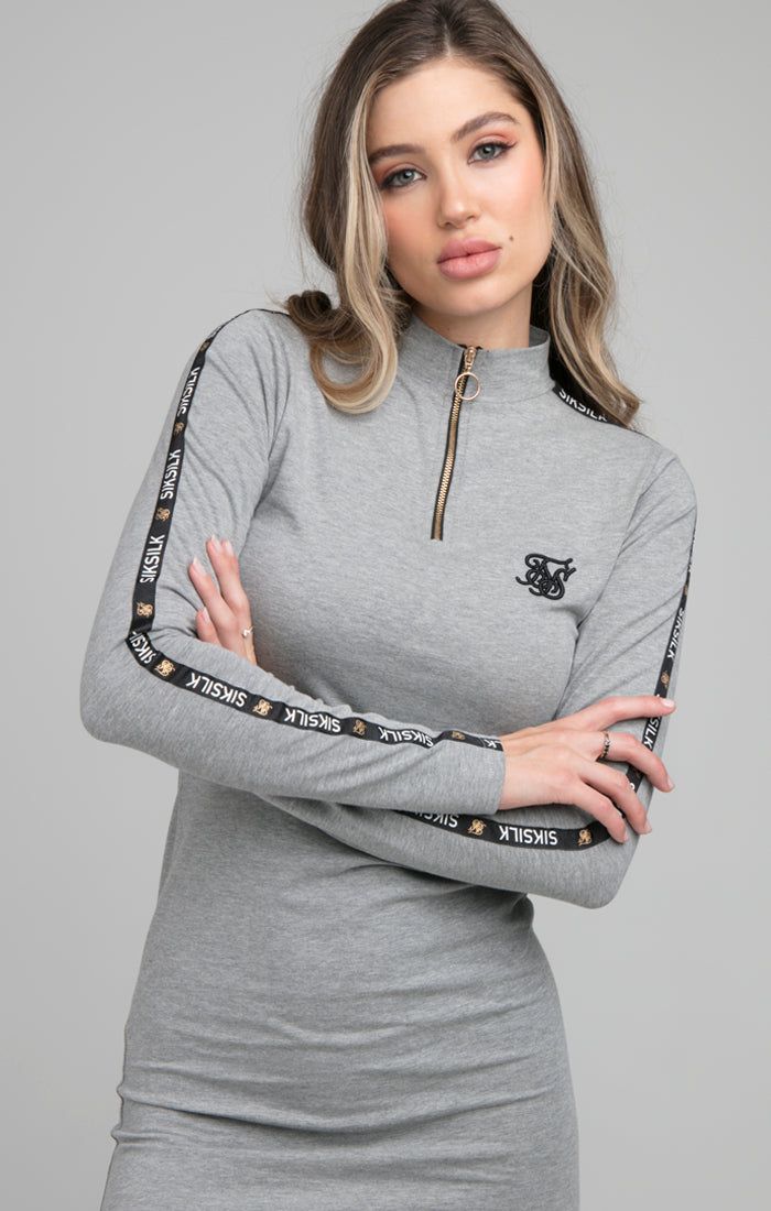 SikSilk Redux Bodycon Dress - Grey Marl sold by Siksilk product image thumbnail 3