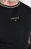 Black Retro Elastic Cuff T-Shirt sold by Siksilk